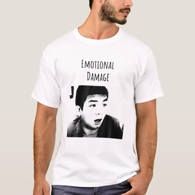 T-shirt Mème Drôle Rouleau Pour Dommages Émotionnels (Devant)