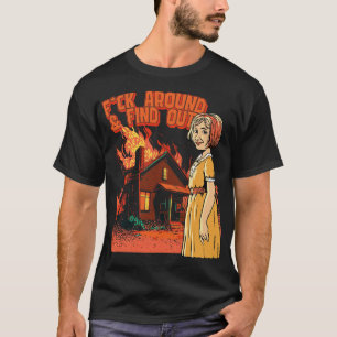 T-shirt Mème drôle sur Internet Smiling Girl with Burning 