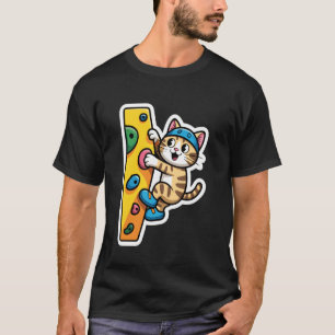 T-shirt Mème du mur de bouldering Chat Grimpeur