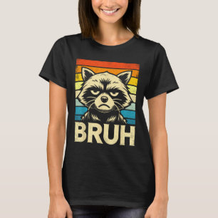 T-shirt Mème Graphique Drôle Raccoon Bruh pour garçons fil