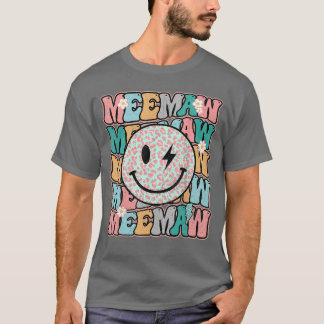 T-shirt Mémé Groovy Léopard Sourire Visage Grand-mère Vie