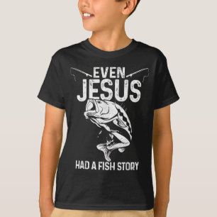 T-shirt Même Jésus avait une histoire de poisson drôle de 