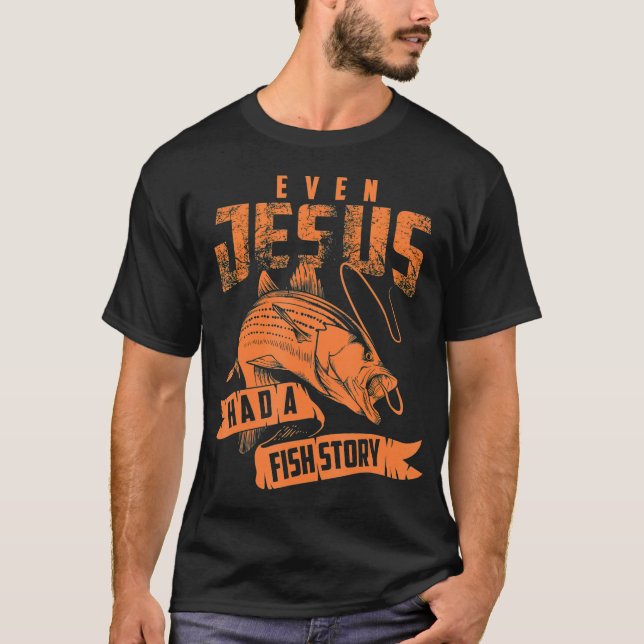 T-shirt Même Jésus Avait Une Histoire De Poisson Mignonne  (Devant)