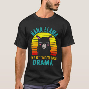 T-shirt Mémé Lama N'a Pas Le Temps Pour Tes Drames Vintage