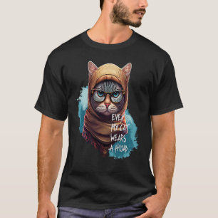 T-shirt Même mon chat porte un hijab Mignon chat hijab mus