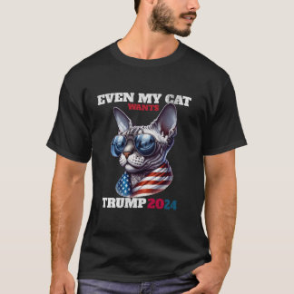 T-shirt Même Mon Chat Sphynx veut Trump 2024 Chat Patrioti
