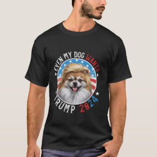T-shirt Même mon chien veut Trump 2024 Chien Poméranien dr