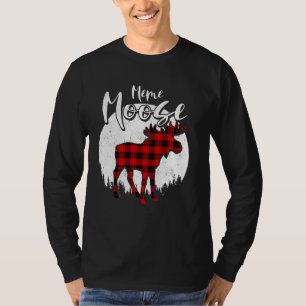 T-shirt Mème Moose Red Plaid Buffalo Correspondance famill