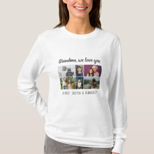 T-shirt Mémé nous t'aimons Petits-enfants 6 Collage de pho