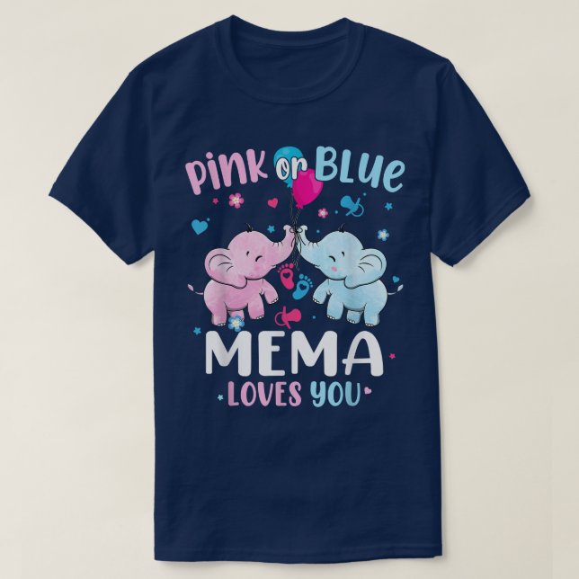 T-shirt Mème rose ou bleu vous aime Genre Révéler Eléphant (Design devant)
