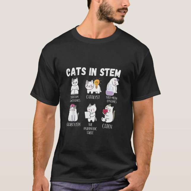 T-shirt Mème scientifique drôle Chats dans la science Scie (Devant)