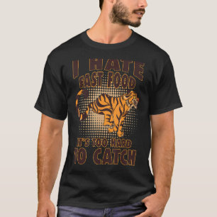 T-shirt Mème Tiger Big Chat Wild Animal Retro Fast Food