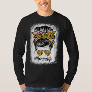 T-shirt Memere Life Bleached Memere Life Sunflower Messy