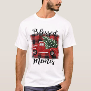 T-shirt Mèmes bénis Camion Rouge Vintage Arbre de Noël
