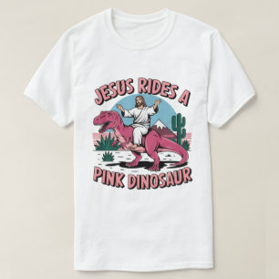 T-shirt Mèmes drôles de Jésus, Jésus monte un dinosaure ro