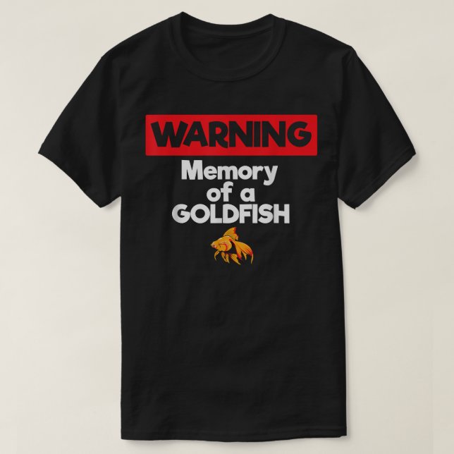 T-shirt Mémoire d'avertissement d'un poisson rouge Mémoire (Design devant)