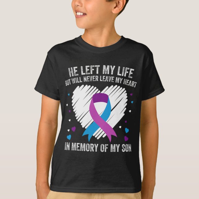 T-shirt Mémoire De Mon Fils Amoureux Prévention Du Suicide (Devant)