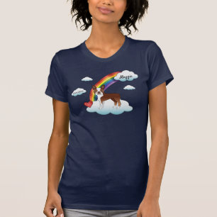 T-shirt Mémorial Arc-en-Ciel Boston Terrier Rouge et Blanc