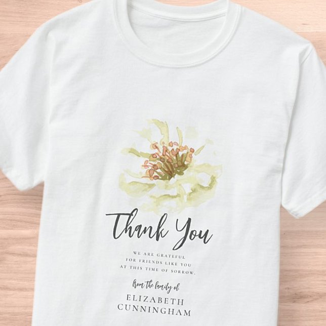 T-shirt Mémorial botanique floral d'aquarelle moderne Merc (Créateur téléchargé)