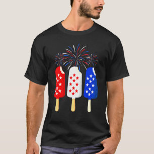 T-shirt Memorial Day 4 juillet Holiday Patriotic Ice Cre