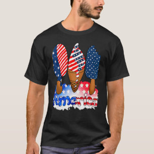 T-shirt Memorial Day 4 juillet Holiday Patriotic Ice Cre