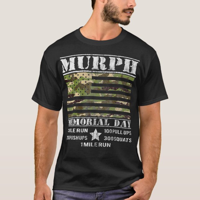 T-shirt Memorial Day Murph Camo Patriotic 2019 WOD (Devant)