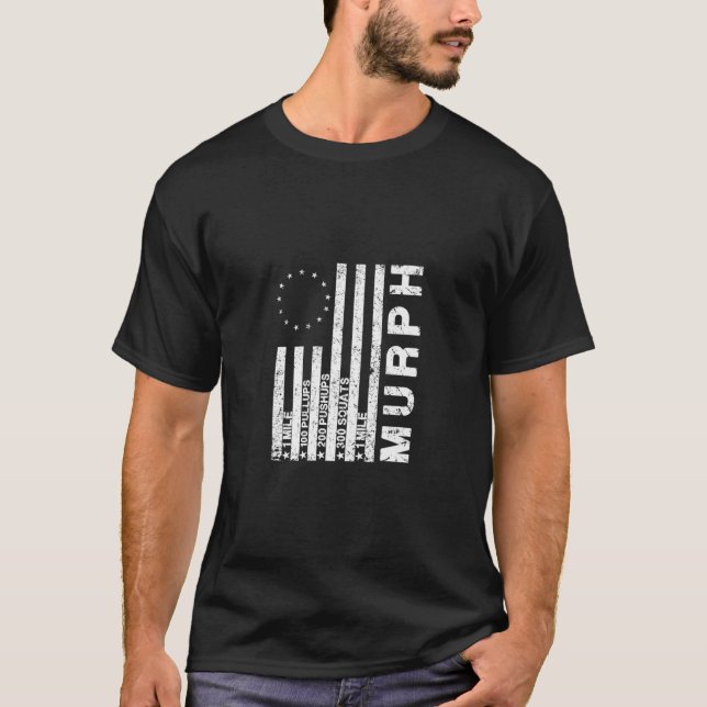 T-shirt Memorial Day Murph Workout défi entre rose fl (Devant)