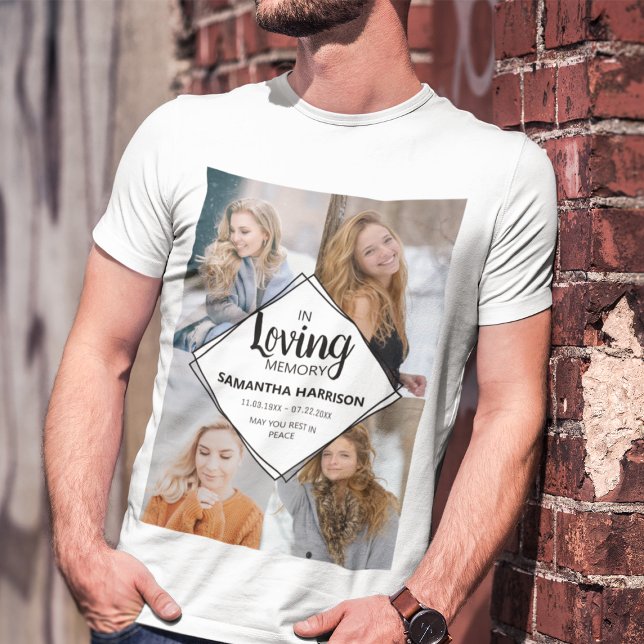 T-shirt Mémorial de collage photo moderne In Love Memory (Créateur téléchargé)