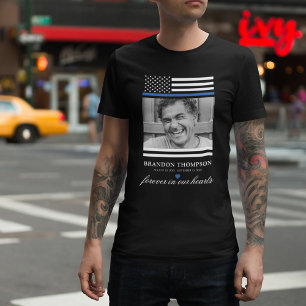 T-Shirt Mémorial de la Fine Ligne Bleue pour la Po
