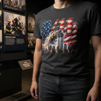 T-shirt Mémorial du drapeau américain des tours jumelles d