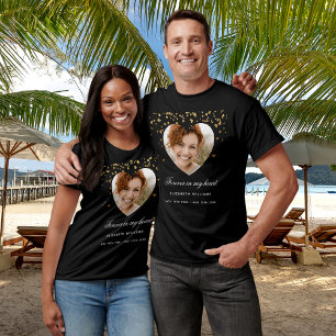 T-shirt Mémorial funéraire photo coeur d'or