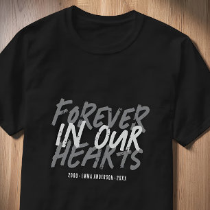 T-shirt Mémorial Grunge à jamais dans nos cœurs Personnali