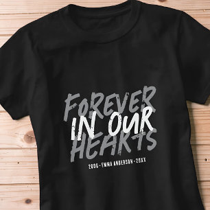 T-shirt Mémorial Grunge à jamais dans nos cœurs Personnali