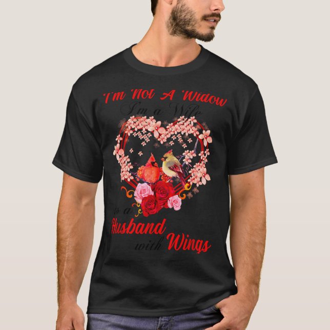 T-shirt Memorial I'm Not A Widow Husband Wings Cardinal An (Devant)