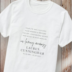 T-shirt Mémorial Moderne Élégant Simple Chic