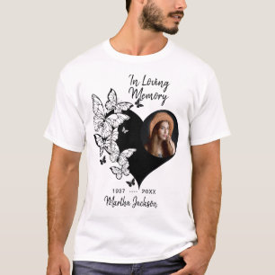 T-Shirt Memorial Photo de Coeur Personnalisé Moder