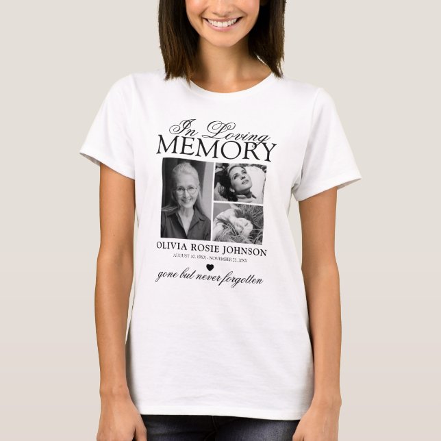 T-shirt Memorial Sympathy Photo In Loving Memory (Devant)