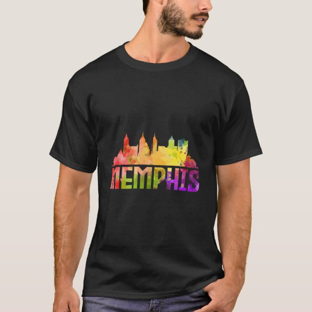 T-shirt Memphis Skyline Tennessee (Devant)