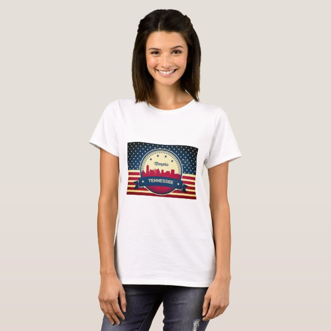 T-shirt Memphis Tennessee Skyline (Devant entier)