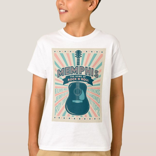 T-shirt Memphis, TN : Série de guitares | Rock-N-Roll (Devant)