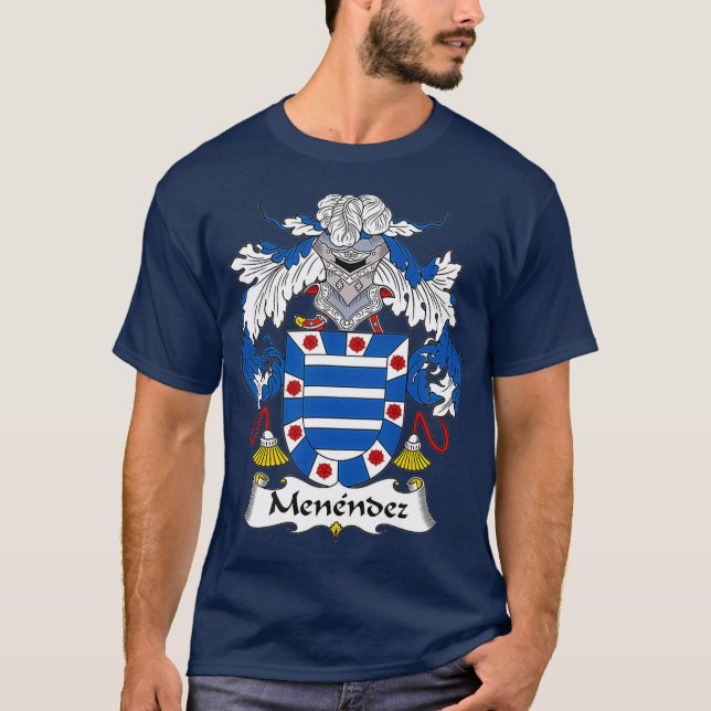 T-shirt Menendez Manteau d'armoiries Famille Crest (Devant)