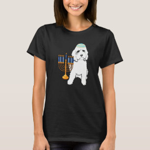 T-shirt Menorah de chien caniche juif Pyjama Hanukkah Chan