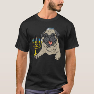 T-shirt Menorah de chien carlin juif Hanukkah Pyjama Chanu
