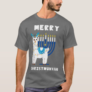 T-shirt Menorah Hanoukka Llama Alpaca Chanukah 2021 Christ