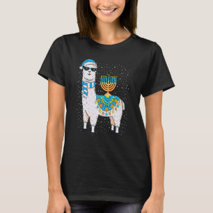 T-shirt Menorah Hanoukka Llama T Shirt Cute Alpaca Chanuka