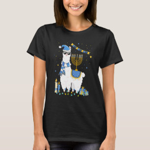 T-shirt Menorah Hanukkah Lama Mignon Alpaca Chanukah Fête