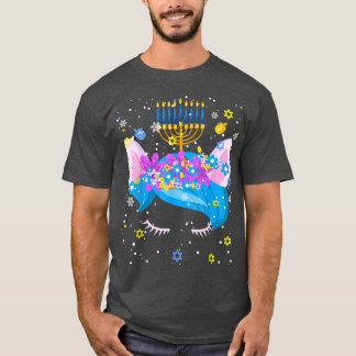 T-shirt Menorah Unicorn Face Hanoukka Unicorn Menorah Jewi