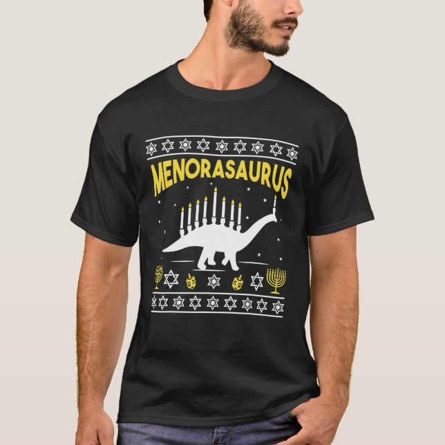 T-shirt Menorasaurus Hanoukka Dinosaur Cadeaux (Devant)