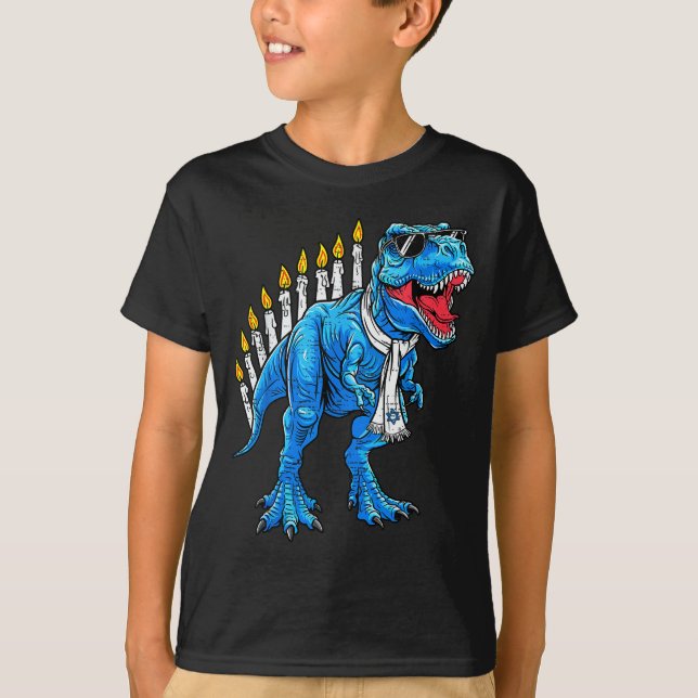 T-shirt Menorasaurus Hanukkah T Rex Dinosaur Dino Chanukah (Devant)