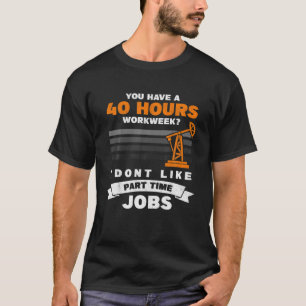 T-shirt Mens 40 Heures Temps Partiel Travail Col Rouge Hui